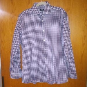 Boss Hugo Boss  Purple, Navy and White Button-Down Shirt